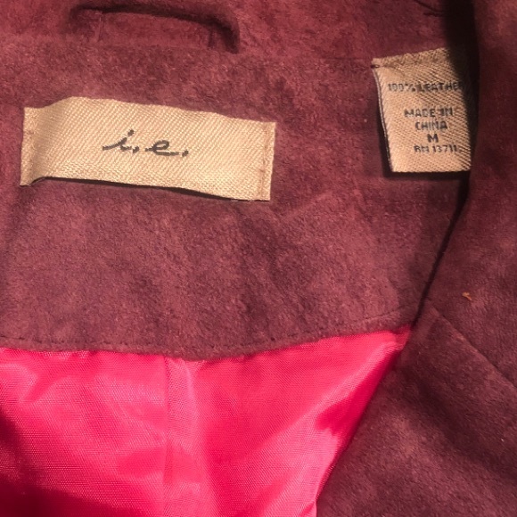 i.e. Women's 100% Leather Suede Jacket Beautiful Plum/Purple Color SZ M - Picture 2 of 7